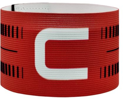 Mezeic Kapitänsbinde für Fußball Unisex C Kapitänsbänder Jugendliche & Erwachsene Kapitäns Armband Elastisch Einstellbare Sport Armbinde - Rot