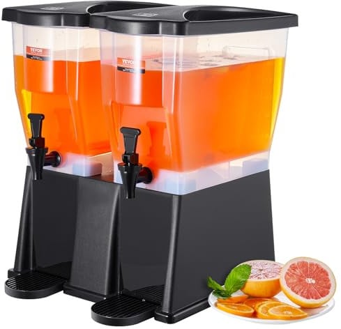 VEVOR Beverage Dispenser, 3 Gallon x 2 Drink Dispensers for Parties, Plastic Juice Dispenser with Stand Spigot Lid, Iced Tea Lemonade Juice Water Dispenser, for Restaurants, Hotels, Parties