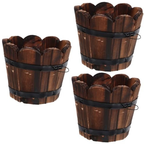 Toddmomy 3stücke Vintage Holz Pflanztopf Für Garten Balkon Und Büro Reusable Retro Blumentopf Für Sukkulenten Gemüse Und Dekoration Perfektes Für Gartenliebhaber