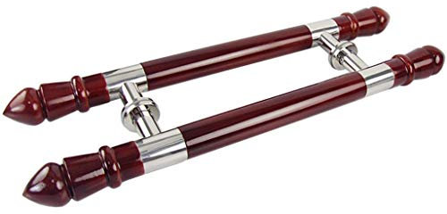 Wine Red Solid Wood Glass Door Handle,Commercial Office Push-pull Door Handle/Sauna Door Handle - Length 600/700mm