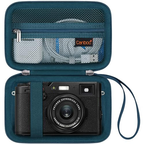Canboc Tragetasche für Fujifilm X100V/X100VI/X100F/X100S Digitalkamera, Reißverschluss Mesh Tasche fit USB Kabel, Blau (nur Fall)