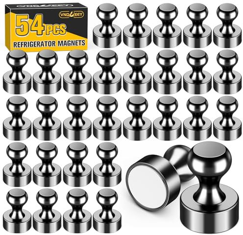 VNDUEEY Neodym Magnete, Magnete für Magnettafel, Mini Magnet, Starke Magnet für Kühlschrank, Büro, Fotos BefestigenWhiteboard, Klassenzimmer, Küche, Werkstatt, Schwarz, 54er-Pack