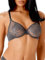 Gossard Glossies Lace Non Padded Moulded Sheer Bra Charcoal 34E