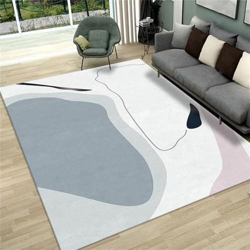 RUGMRZ Outdoor Teppiche Badteppich grau blau einfach Wohnzimmer Teppich Schlafzimmer Jugendzimmer Zubehör waschbar Teppichboden Auslegware 60X90CM