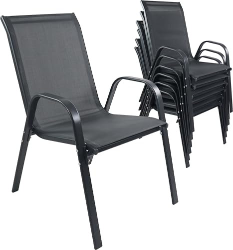 VCM 6-TLG. Set Gartenstuhl | Gartenstuhl stapelbar | Maße ca. H. 89 x B. 56 x T. 73 cm | Gartenstühle | Gartenmöbel - Sonlas