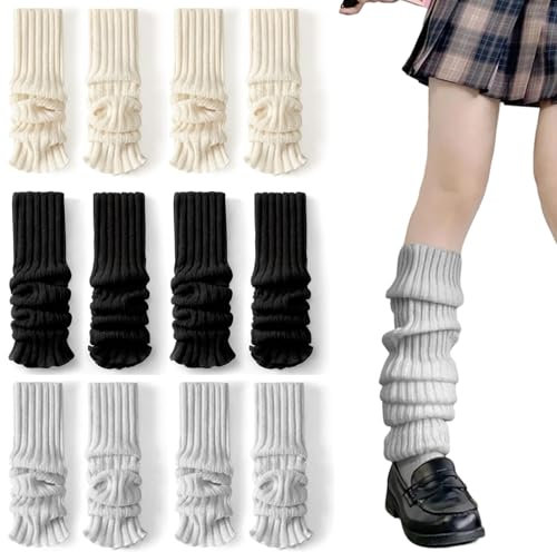 Katyjun 6 Paar Stulpen für Beinstulpen Damen, Leg Warmers Beinwärmer, Gestrickte Legwarmers