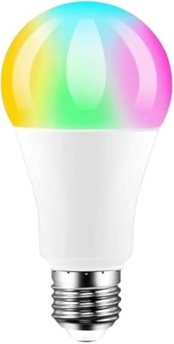 Bratek Lampadina Smart WiFi RGB+CCT E27 11W Potente, Dimmerabile 1050lm Multicolore, Compatibile con Alexa e Google Home, Lampadine LED 220V, Sostituisce 100W Alogene, Set da 1pz