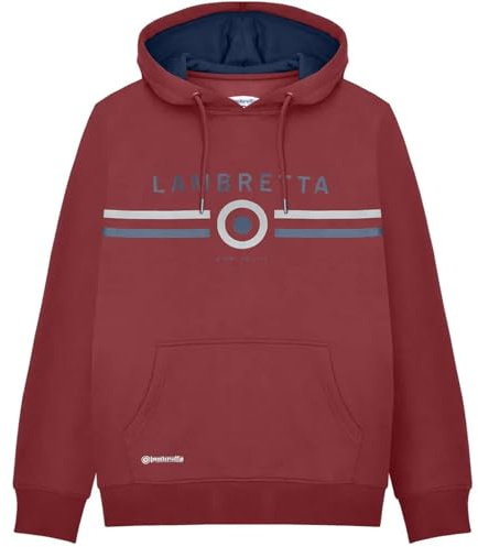Lambretta Mens Contrast Target Hoodie Pullover Hooded Sweatshirt Hoody Jacket