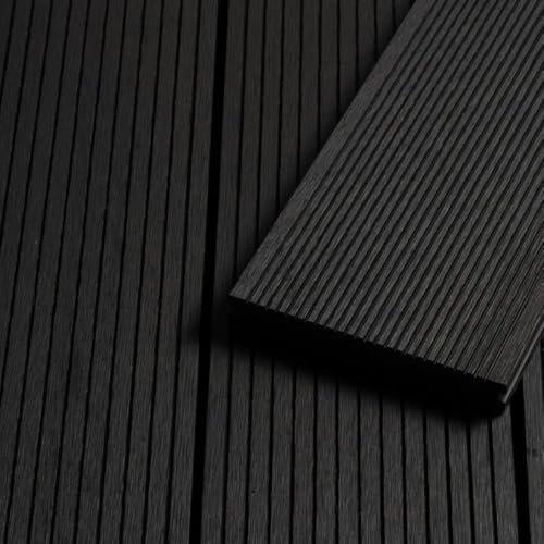 HORI WPC Terrassendiele Anthrazit | Terrassenplatten | beidseitig verwendbar | Terrassenboden | Dielen | WPC Holzfliesen | Terrasse Garten Balkon | Mauritius | Dielenlänge: 4200 x 140 x 20 mm