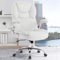 IWMH Bürostuhl Ergonomischer Schreibtischstuhl Chefsessel Drehstuhl mit hochklappbarer Armlehne, höhenverstellbar, Computerstuhl für Büro, Wohnungen, 180KG belastbarkeit (Cremeweiß)