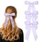 Hebterrka Hair Bow Hair Clip With 3 Purple Bows, Polyester Cotton, Double Layer Design, Suitable For Various Occasions