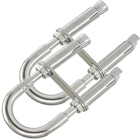 304 Stainless Steel Square U-Bolts, 2 Pack M6-M12 Washer for Sandbag Hanging Chair Swing Yoga for Fastening(M12*150)