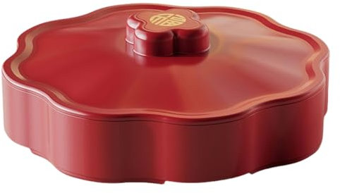sodeber Dispensador de caramelos de 5 compartimentos, elegante caja de almacenamiento de frutos secos con tapa, soporte para frutas secas, bandeja para servir aperitivos