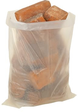 10 x Clear Rubble Sacks Heavy Duty 80L – Extra Strong Thick Builders Bags 100 Micron | 20 x 30 Transparent Refuse Sacks | Construction Waste Removal Bags for Rubble, Sand, Gravel, Garden & DIY Waste