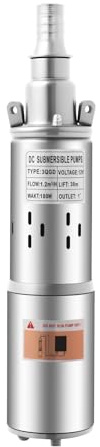 Solarpumpe Solar-Wasserpumpe, 12V 180W, Tauchpumpe Tiefbrunnenpumpe, Gartenpumpe, max. Durchfluss 1.2m³/h, max. Förderhöhe 30m, Bewässerung von Bauernhöfen, Tränken von Nutztieren