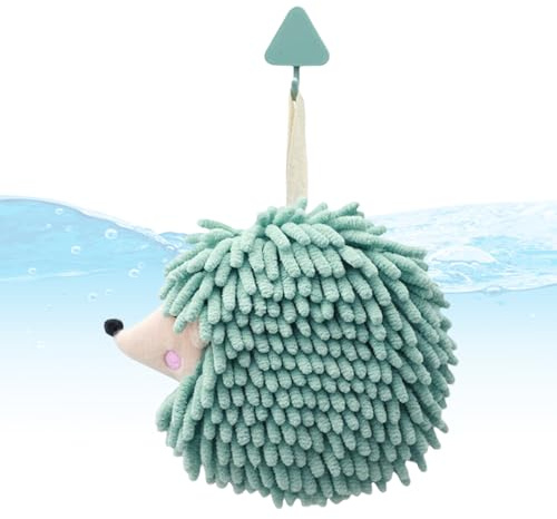 Yulokdwi Hand Towels for Bathroom | Chenille Fuzzy Ball Hand Towels | Hedgehog Chenille Wash Cloths with Loop Decorative Absorbent Kitchen Gadgets for Family Men Women Home