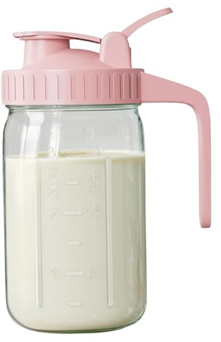 NIDONE Pichet de lait maternel, bouteilles de rangement lait maternel Pichet à étanche 34 oz avec des bouteilles rangement en verre en verre bpa en BPA pour réfrigérateur