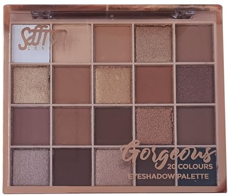 Saffron LONDON 20 Colours Eyeshadow Palette Matte & Shimmer, Professional Nude Makeup Kit with Dual-Ended Applicator, Long Lasting Highly Pigmented Powder for Women & Adults, (Pallete Colour 01)
