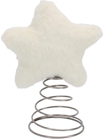 Yechiry Weihnachtsbaumspitzen Entzückender Plüschstern in der Baumspitze mit 10 cm Sockel für Weihnachtsfeiern Partys Schreibtisch Innenbereich Büro Neujahr Feiertage Heimdekoration (Beige)