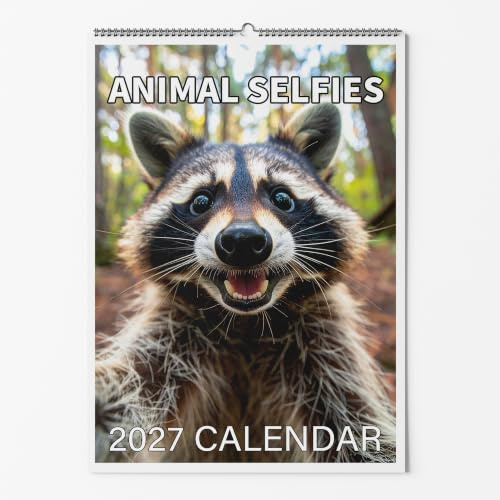 A4 Wall Calendar – Choice Of Designs And Sizes – Animal Selfies Calendar – Hilarious Animal Photography Wildlife Humour 2027