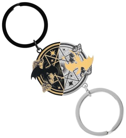 SAVITA Drachen Beste Freunde Schlüsselanhänger, Schwarz & Silber Passende Schlüsselanhänger für 2 Lustige Freundschaft Geschenk Andenken für Bestie Bff Paare Geburtstag Weihnachten