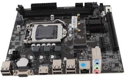 KIMISS Placa Base de Minería H61 LGA 1155 ITX con NVME M.2, WiFi, VGA, 6 USB2.0, 3, Compatible con Procesadores I3 I5 I7
