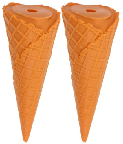 ANDRESLAD Eiswaffeln 2 Stück Künstliche Dessertrequisiten Lebensechte Gefälschte Eistüten für Spielküche und Deko