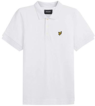 Lyle & Scott Men's Polo Shirt Regular Fit Plain Polo Short Sleeve Polo Shirt, White (White 626), Large (Manufacturer Size:L)