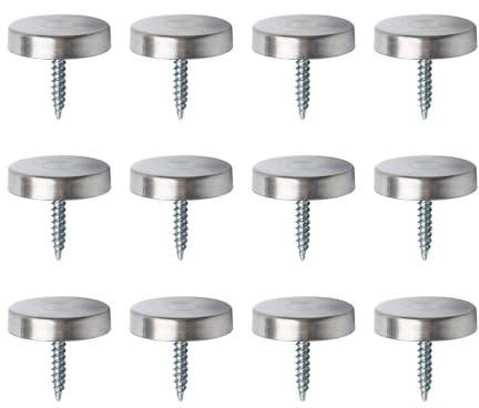 Alise Screw Covers Caps Brushed,Decorative Screw Cap Nails 1 Dia,12 Pack