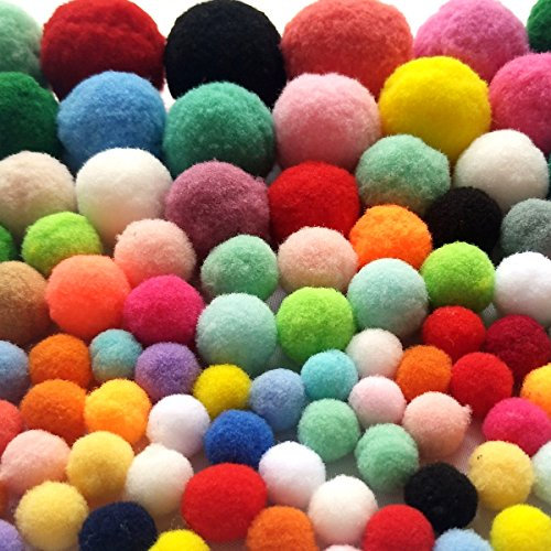 Lnvision 10mm-30mm Pompons Pompom zum Basteln Bunte Filzkugeln Packung mit 480 Stück