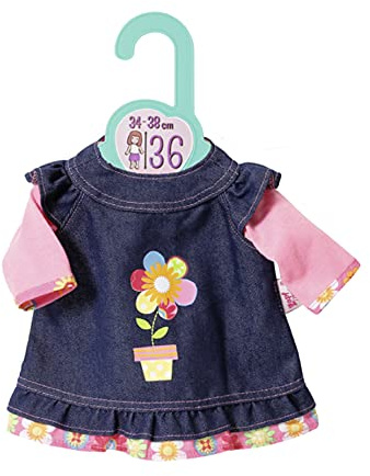 Zapf Creation 870754 Dolly Moda Jeanskleid Puppenkleidung 34-38 cm, Bunt, 36 cm