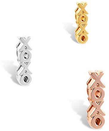 THIORA Charmband Charms | 'XOXO' Anhänger | XOXO Charm | Mesh Armband Charm (Rosegold)
