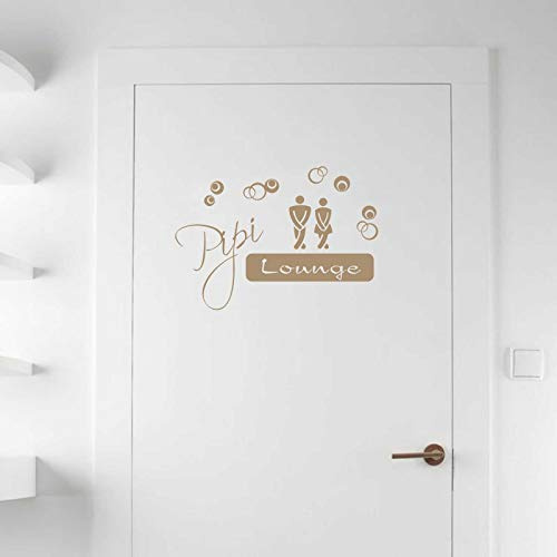 INDIGOS UG - Wandtattoo Wohnzimmer - Wandaufkleber PIPI Lounge 60cm x 42cm - braun - Aufkleber Kinderzimmer Schlafzimmer Küche Badezimmer Büro Dekoration