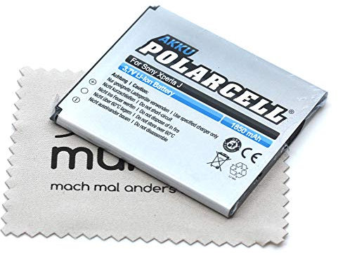 Ersatz Akku passend für Sony Xperia E1 Xperia J Xperia L Xperia M Xperia TX (Ersetzt Originalakku BA900) Polarcell mit mungoo Displayputztuch