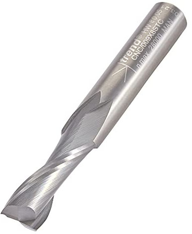 Trend CNC Two Flute Up-Cut Router Cutter, 8mm Shank, 8mm Cut Diameter & 22mm Cut Length, Solid Tungsten Carbide, CNC/009X8STC