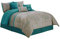 Chezmoi Collection Noriko Parure de lit 7 pièces Motif Fleurs de Cerisier King