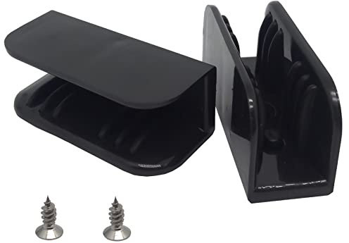 6 bloques anticolisión para puerta de ducha, montaje de guía inferior de muebles, para puerta corredera de vidrio, bloque anticolisión, con tornillos (negro)