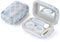 Muf Fish Scale Contact Lens Case,Portable Contact Lens Travel Kit with Mirror,Container,Tweezer,Contact Lens Solution Bottle,Compact Soak Storage Kit for Travel Outdoors Daily Use,Silver Sparkles