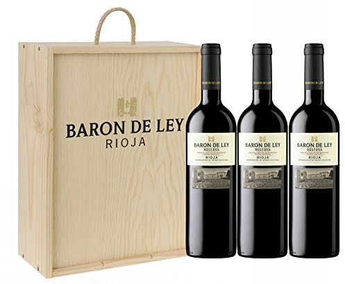 El Coto Estuche madera Regalo 3 botellas Reserva, Vino tinto D.O. Ca. Rioja, Variedad Tempranillo, Fruta y Complejidad, Estuche 3 botellas 750 ml
