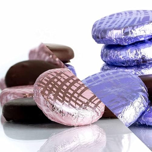 Whitakers Chocolates Dark Chocolate Creams - Pink & Lilac Foiled Fondant Cremes (Rose & Violet, 800g)