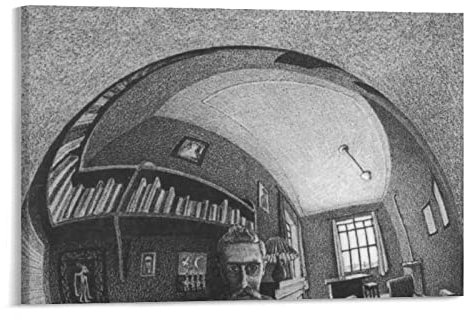MC Escher Poster Schwarz und Weiß Leinwand Kunstdrucke Poster Geschenke Foto Bild Gemälde Poster Raumdekoration Heimdekoration 20 x 30 cm