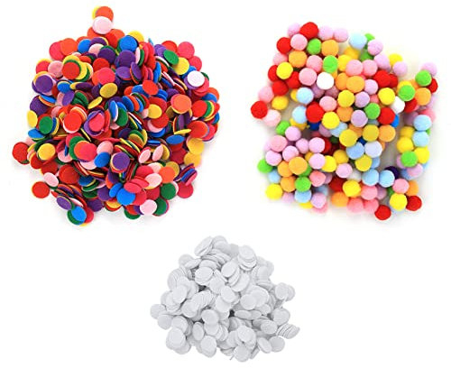 Cyrank 500 Stück runde Filzkreise Filzpads gemischte Farbe, Bastelfilzkreise, gemischte Farbe runde Filzpads für DIY Nähen Handwerk Party Hochzeit Tischdekoration(#1)