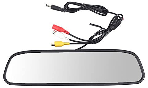 Nudiuhis Monitor Espejo Retrovisor CáMara Salpicadero de Coche DVR de 4,3 Pulgadas Soporta Video Bidireccional Pantalla LCD CáMara Salpicadero Grabador