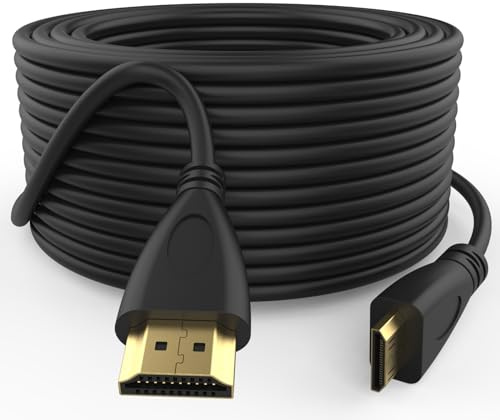 Zosvoses Mini HDMI to HDMI Cable, 9.84FT, Compatible with Canon Camera, Camcorder, Tablet, Projector, and More