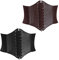Berkelen Corset pour Femme 2 Pièces Élastique Large de 12 cm Rétro Cuir à Lacets pour les Fêtes D'halloween Vêtements Noir et Marron