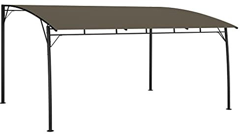 vidaXL Garten Sonnenschutz Pavillon Gartenpavillon Überdachung Partyzelt Pergola Terrasse Terrassenpavillon Gartenzelt 4x3x2,55m Taupe