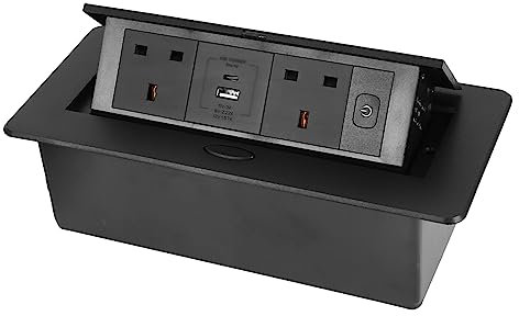 Pop Up Sockets, Pop up Plug Extension Socket, Pop up Power Socket for Kitchen Worktops (A)