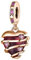 Lkwidi Charme Herz aus Roségold Charms-Anhänger 925 Sterling Silber Charm Bead Pendant für Europäische Armbänder und Halsketten