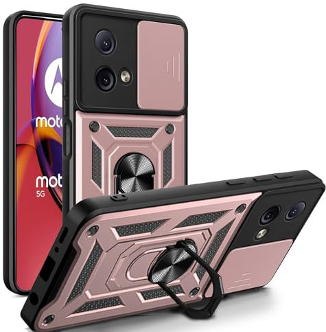 betterfon Handyhülle für Motorola Moto G84 | Stoßfest & Kratzfest | Mit Kameraschutz, Anti-Fingerabdruck & robustem Panzerschutz-Design | Rosegold