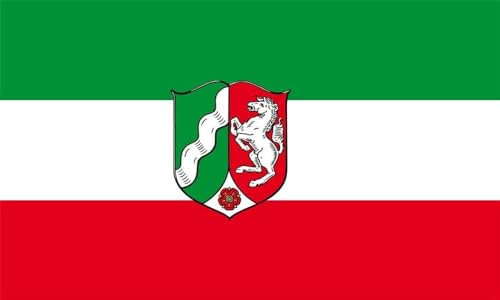 Fahne Flagge NRW Nordrhein-Westfalen mit Wappen XXL 150x250 cm Fahnen Flaggen